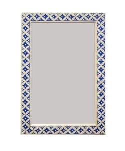 Marco de Espejo Decorativo Bohemio Moderno con Incrustaciones de Hueso, Hecho a Mano por Artesanos, Ecológico, de Lujo, con Motivo Floral Tradicional Indio, para Exportación - Product Image 4