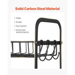 Organizzatore Multifunzionale per Caffè a 2 Livelli in MDF, 12 Ganci Mobili, 2 Ripiani, da Assemblare per Bancone, Porta Tazze, Postazione Caffè - Product Image 5