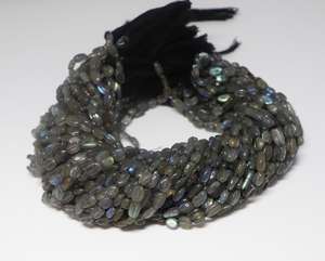 ลูกปัดลาบราดอไรต์ธรรมชาติทรงรีเรียบ ลูกปัดลาบราดอไรต์ทรงรีหลากสีสัน สำหรับทำเครื่องประดับ สร้อยคอ สร้อยข้อมือ - Product Image 4