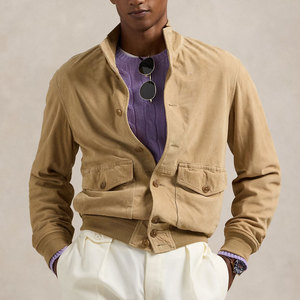 OEM Clothing Winter Autumn Custom Logo <b>Suede</b> <b>Jacket</b> <b>Men</b> High Street Multi-Pocket Loose Zipper Casual <b>Men'S</b> Solid Color <b>Jacket</b> - Product Image 1