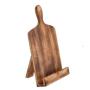 Support de livre de recettes en bois naturel minimaliste, support moderne pour livre de cuisine, présentoir de tablette, étagère de comptoir, inspiré de la cuisine naturelle - Product Image 3