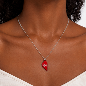 Collana Romantica con Ciondolo a Forma di <span class=keywords><strong>Cuore</strong></span> Spezzato in Lega, 2 Pezzi, per Regalo di Fidanzamento ODM - Product Image 5