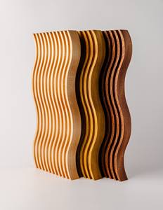 Bandeja Ondulada de Madera Natural (Arce, Teca o Sapele) para Decoración del Hogar, Estilo Boho Moderno, Tabla Larga para Servir Charcutería, Fotografía de Productos - Product Image 3