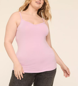 Custom Women's Casual Breathable Adjustable Sleeveless <b>V</b>-<b>Neck</b> Eco-Friendly Body-Skimming <b>Cami</b> Spaghetti Strap Tank <b>Tops</b> - Product Image 5