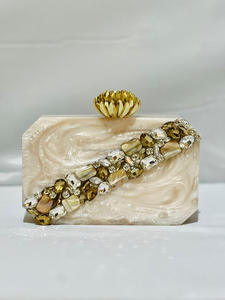 Pochette moderne en résine Sac à main Fermeture éclair Sac à main tendance vintage élégant Dragonne détachable Inde - Product Image 4