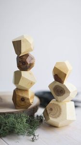 Jeu de pierres d'équilibre Montessori carrées en bois, fait main, écologique, jouet pour enfants, idéal pour anniversaires et cadeaux de pendaison de crémaillère, vente en gros - Product Image 2