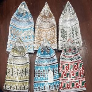 หมวกสวดมนต์อิสลามแบบดั้งเดิมของโอมานสำหรับผู้ชาย ปักมือ ผ้าคลุมศีรษะมุสลิม - Product Image 4