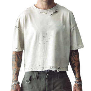 Camiseta de Alta Calidad para Hombre, de Lujo, 100% Algodón, Estilo Chino, Estampada, Gruesa, Talla Grande, con Cuello Alto - Product Image 5