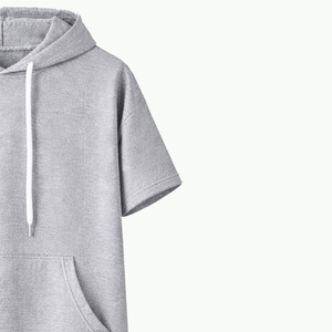 Hot Sale Breathable Cotton Fleece <b>Men</b> Short Sleeve Hoodie Customizable Colors French Terry Basic Cotton Blended Low Price Hoodie - Product Image 5