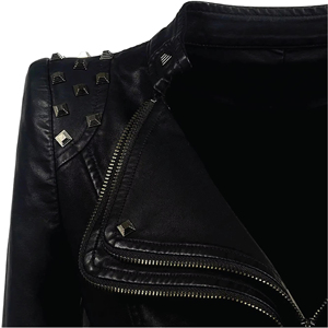 Manteau en cuir véritable pour femme, de haute qualité, noir, avec fermeture éclair, automne-hiver 2026 - Product Image 3