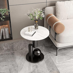 Innovative Style <b>Table</b> Luxury Furniture <b>Marble</b> <b>Top</b> Round <b>Side</b> <b>Table</b> for Living Room, Hotel, Office Black Modern Corner <b>Table</b> - Product Image 1