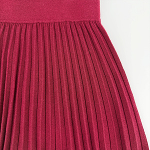 Otoño Invierno señora elegante plisado Midi hasta la rodilla suéter personalizado elástico de cintura alta prendas de punto Chic Office Lady Fashion - Product Image 3