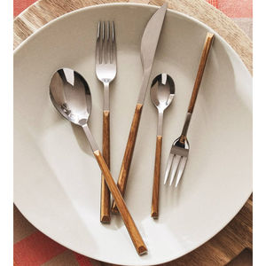Admirable Design Stainless Steel Cutlery Set With Wood Handles Eco-Friendly <b>Flatware</b> Dining <b>Flatware</b> For Home Restaurant - Product Image 4