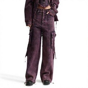 Pantalon cargo utilitaire en jean pour femme Haven Apparels, respirant, léger, coupe ample, multi-poches, décontracté, été, vente en gros, OEM - Product Image 1