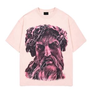 T-shirt pour homme de style streetwear vintage, imprimé graphique surdimensionné, coton, épaules tombantes, coupe ample, respirant, col rond - Product Image 1