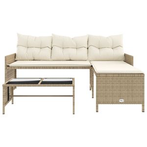 Sofá de Jardín de 3 Plazas en Poliratán Beige con Fundas Extraíbles - Product Image 5