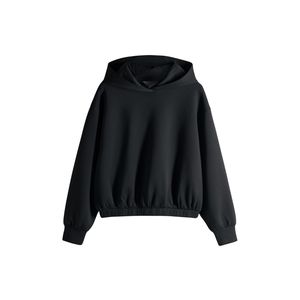 Ensemble de survêtement décontracté deux pièces pour femme : sweat à capuche court et pantalon de jogging large – Vêtements de sport athleisure, idéal pour l'entraînement, personnalisable (OEM) - Product Image 3
