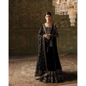 LC Designer <b>Black</b> Gown and Beautiful Dupatta for Party Wear XL Size - Product Image 2