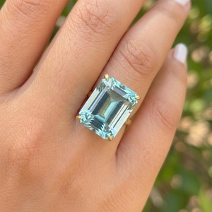 Moissanite Diamond Aquamarine Engagement <b>Ring</b> 925 Sterling <b>Silver</b> <b>Emerald</b> Cut Customized Diamond <b>Ring</b> Gift For Anniversary - Product Image 2