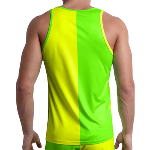 Camiseta sin mangas de nuevo diseño, talla grande, estampada, bicolor, para hombre, estilo urbano, tela de algodón, para gimnasio, uso diario, personalizable - Product Image 2
