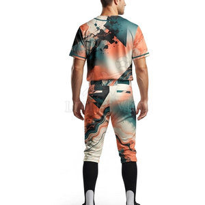 Meilleur choix pour uniforme de baseball personnalisé, maillot à boutons complets, pantalon assorti, design imprimé par sublimation créatif, polyester respirant - Product Image 2
