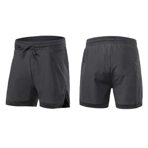 Pantalones cortos de ciclismo para hombre, ropa deportiva 2 en 1 para exteriores con ropa interior incorporada, pantalones deportivos transpirables para correr y pescar - Product Image 3