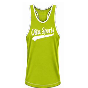 Débardeur de natation vert lime et blanc, sans manches, dos nageur, léger, séchage rapide, respirant, pour l'entraînement et la performance athlétique - Product Image 2