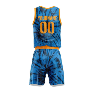 Private Label OEM ODM Custom <b>Tie</b> <b>Dye</b> Basketball Uniform Set Sublimated Print Moisture Wicking Unisex Adult Team Jersey Shorts - Product Image 2