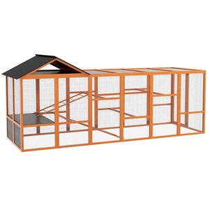Gallinero de madera naranja de 49 x 48 x 12.5 pulgadas con almacenamiento y perchas, aditivo para gallinero para 6-10 gallinas, en estado usado - Product Image 1
