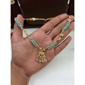 Indian Ethnic Ayesha Chorski Premium Gold Plated Bridal Necklace Set - Product Image 2