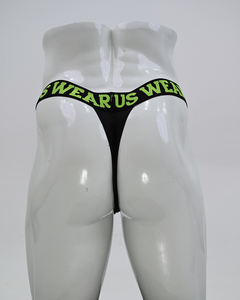 Sous-vêtements string noirs pour hommes, sexy, taille basse, avec ceinture sport - Product Image 3