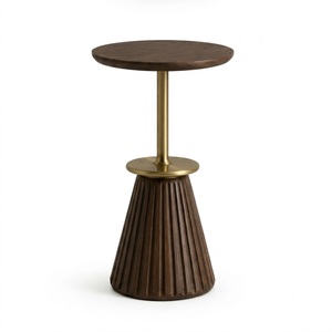 Indian Direct Supplier Stylish <b>Round</b> Wooden <b>Side</b> <b>Table</b> with Brass Accents Contemporary Design for Living Room Home Furniture - Product Image 6