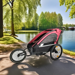 Remolque de bicicleta de aleación de aluminio para niños con suspensión independiente, neumáticos de 20 pulgadas y capacidad de carga de 35 kg - Product Image 1