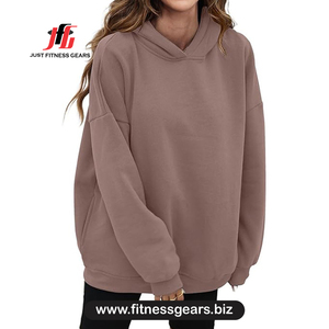 เสื้อฮู้ดโอเวอร์ไซส์สำหรับผู้หญิง ปี 2026 สีพื้น ผ้าฝ้ายขนแกะ แขนยาว ระบายอากาศได้ดี เหมาะสำหรับใส่ในฤดูใบไม้ร่วง - Product Image 1