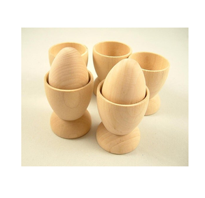 Support à œufs en bois brut personnalisable avec logo – Lot de 5 ustensiles de cuisine – Meilleure vente - Product Image 3
