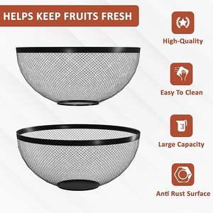 Panier de rangement en métal géométrique vintage robuste et écologique avec design ouvert pour le rangement de la cuisine - Product Image 6