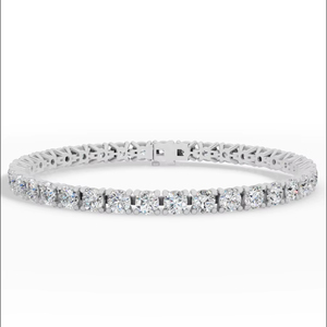 Pulsera de tenis de 12 quilates de plata 925 al por mayor, fabricante y proveedor de joyería fina OEM, diamante redondo alargado de cuatro puntas cultivado en laboratorio - Product Image 1