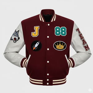 Blouson universitaire vintage en laine brodé chenille pour hommes et garçons, idéal pour l'hiver, style streetwear, faible MOQ - Product Image 1