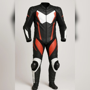 Combinaison de motard en cuir de vache véritable pour femmes, résistante aux flammes, imperméable, respirante, protectrice, coupe-vent - Product Image 1
