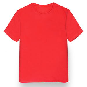 เสื้อยืดคอกลมแขนสั้นสำหรับผู้ชายสีส้มเสื้อลำลองทรงพอดีตัวผ้าคอตตอน100% ผ้าถักแบบว่างเปล่า - Product Image 6