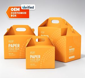 Custom OEM Paperboard Pastry <b>Boxes</b> with Carry Handle Food Grade Bakery Packaging Gift <b>Boxes</b> - Product Image 1