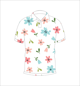 Mens White Pastel Floral Print Polo Shirt Custom Sublimation Short Sleeve Summer Casual Breathable Lightweight Golf Shirt - Product Image 4