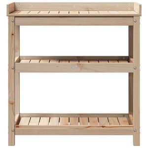 Mesa de Macetas Mediana de Madera de Pino Natural Sólida, Solución de Almacenamiento Versátil - Product Image 5