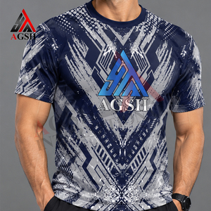 เสื้อยืดแขนสั้นพิมพ์ลายซับลิเมชั่นสำหรับผู้ชาย AGSH ลายเรียบ แห้งเร็ว ทรงปกติ สปอร์ต คอกลม โพลีเอสเตอร์ 100% - Product Image 2