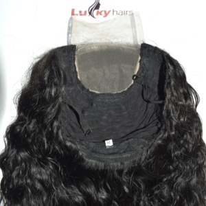 Perruque en cheveux humains indiens Remy noirs naturels ondulés, texture douce et fluide, volume complet, finition personnalisée, double trame faite à la machine - Product Image 6