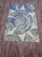 Tapis faits main modernes brodés et tuftés en coton, très vendus, 8x10, bleu beige, adaptés aux animaux domestiques, lavables, pour salon
