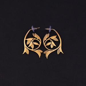 Pendientes chapados en oro de Leaves And Vines Fashion, tamaño 49x30MM - Product Image 2