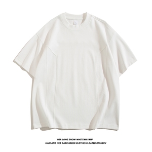 T-shirt à col rond surdimensionné en coton 100% 240 g/m², imprimé numérique, manches courtes, tee-shirt graphique décontracté pour homme - Product Image 3
