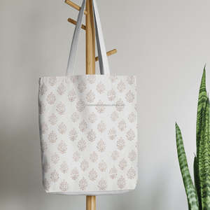 Premium Indian Handcrafted Cotton Tote Bag with Decorative Floral Artwork and Strong Carry <b>Straps</b> Printed Clothes <b>Handbags</b> - Product Image 6