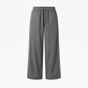 Wholesale Unisex Casual Wide Leg Nylon <b>Track</b> Pants Lightweight Piping Streetwear <b>Trousers</b> Manufacturer - Product Image 2